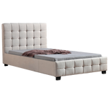 King Single Linen Fabric Deluxe Bed Frame Beige - Extra Image