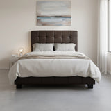King Single PU Leather Deluxe Bed Frame Brown