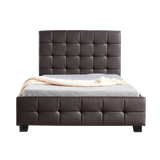 King Single PU Leather Deluxe Bed Frame Brown - Rear View
