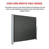 1.8X3M Retractable Side Awning Shade - Rear View