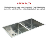 Stainless Steel Sink - 865 x 440mm - Close-Up Angle