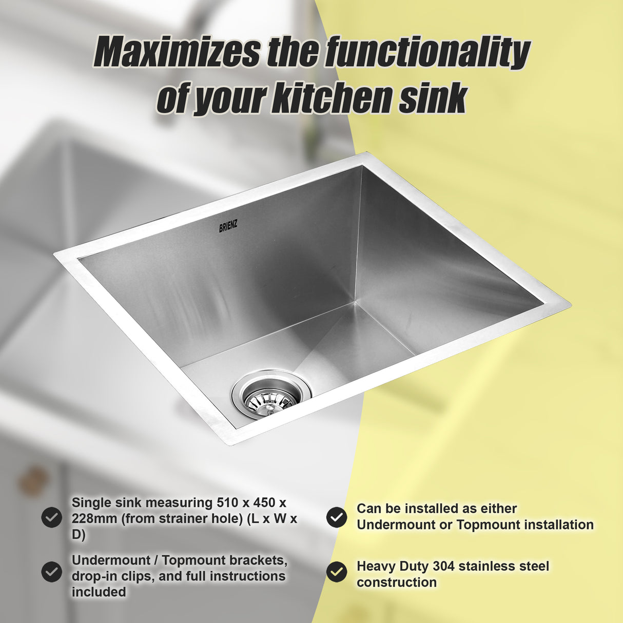 Stainless Steel Sink - 510x450mm
