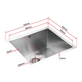 Stainless Steel Sink - 510x450mm - Low Angle