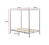 4 Four Poster Queen Bed Frame - Low Angle