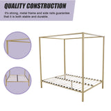 4 Four Poster Queen Bed Frame - Rear View