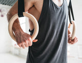 Birch Wood Gymnastic Rings with Adjustable Straps &ndash; Strength & Calisthenics Training