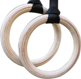 Birch Wood Gymnastic Rings with Adjustable Straps &ndash; Strength & Calisthenics Training