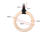 Birch Wood Gymnastic Rings with Adjustable Straps &ndash; Strength & Calisthenics Training - Low Angle