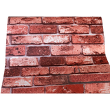 10m 3D Red Brick Print Theme Wallpaper - 45-Degree Angle