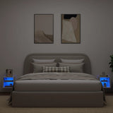 TV Wall Cabinets with LED Lights 2 pcs White 30x28.5x30 cm - Side View