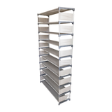 50 Pairs 10 Tiers Shoe Rack - Side View