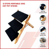 3 Steps Portable Dog Cat Pet Stairs - Front View