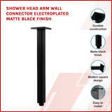 Shower Head Arm Wall Connector Electroplated Matte Black Finish - Front View