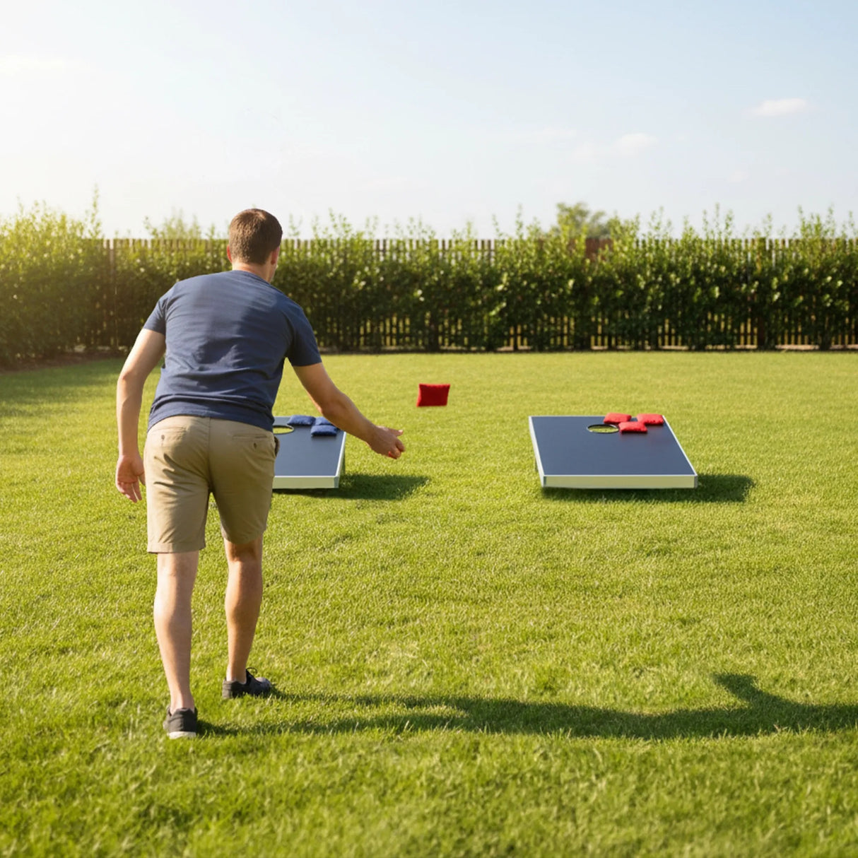 Bean Bag Toss Cornhole Game Set Aluminium Frame Portable Design