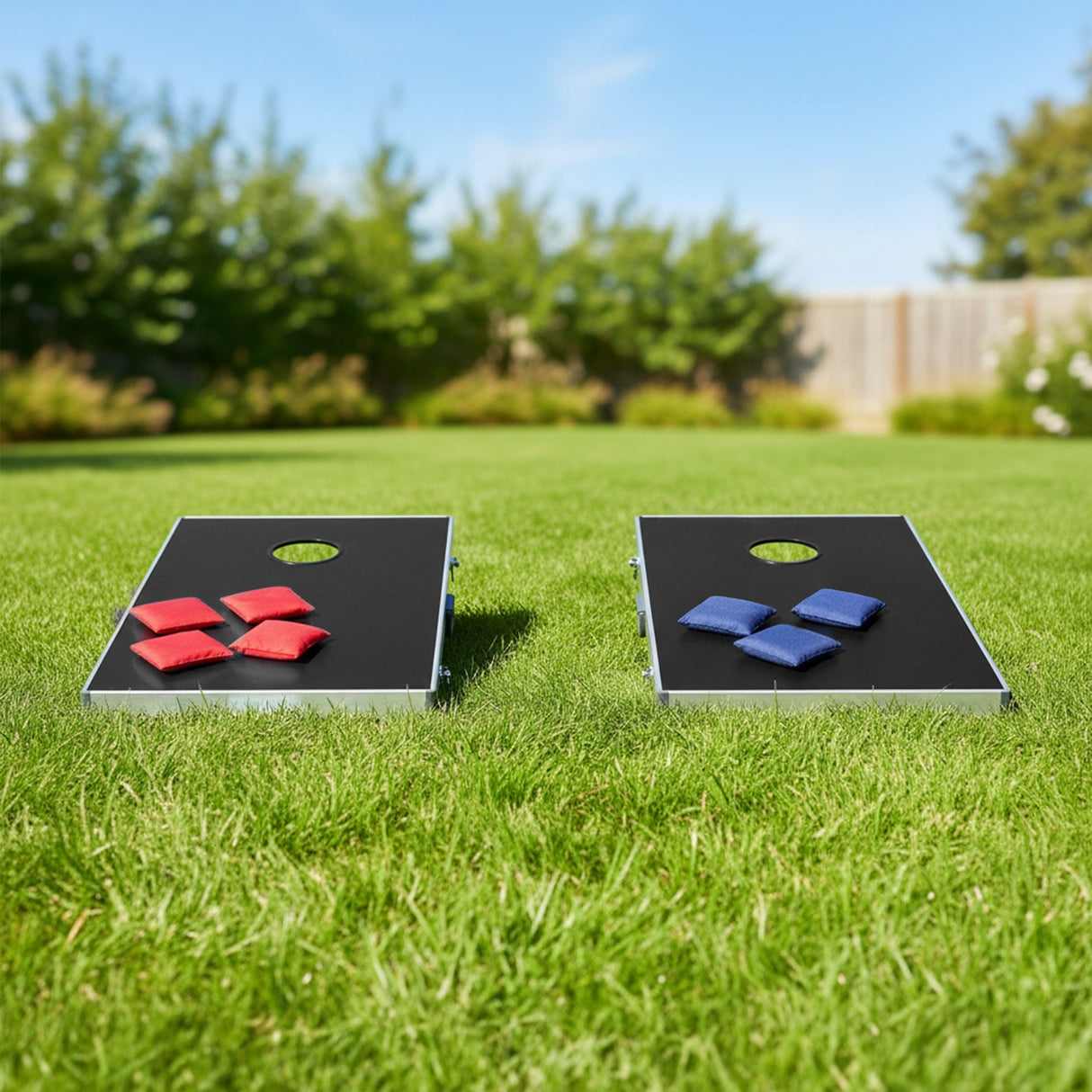 Bean Bag Toss Cornhole Game Set Aluminium Frame Portable Design