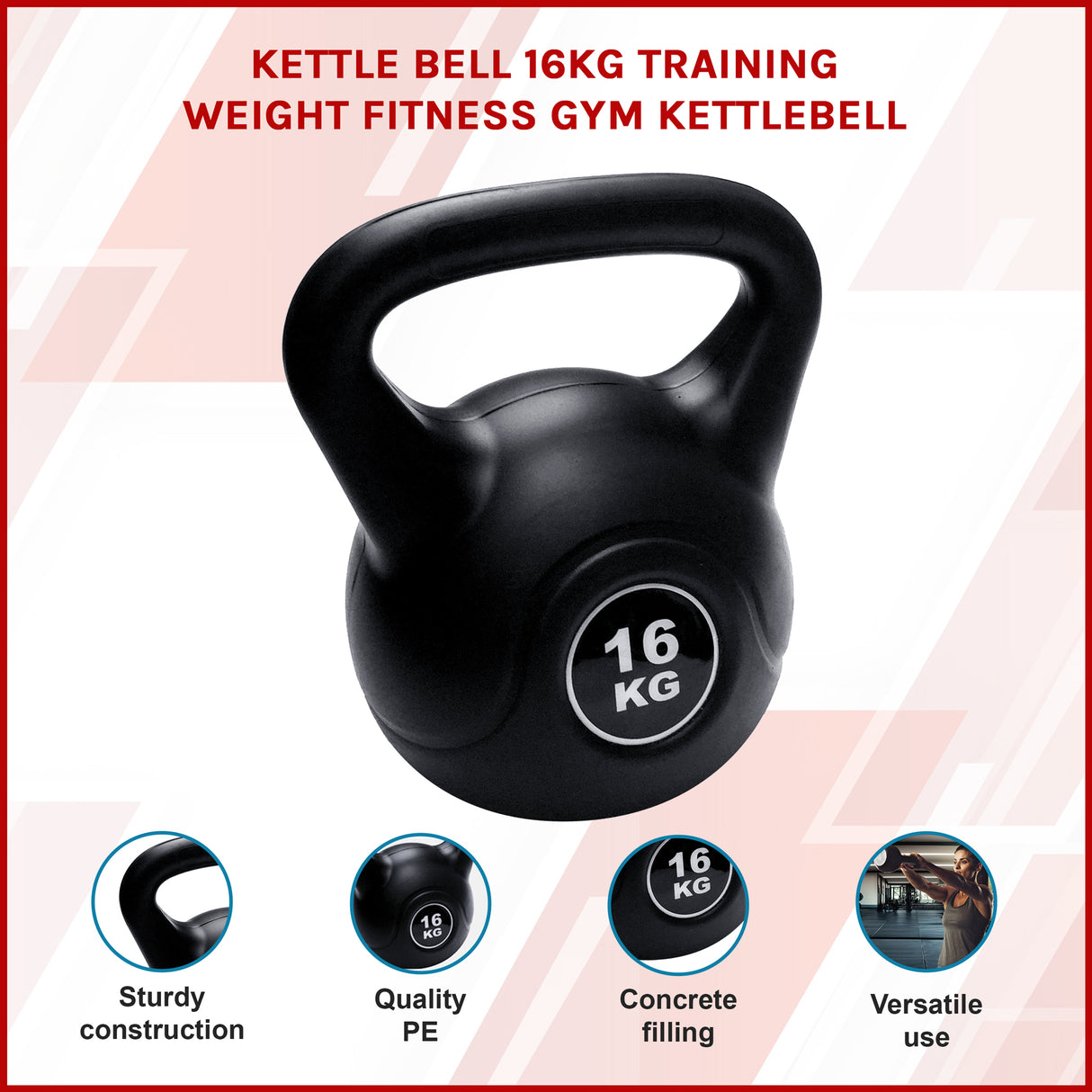 16kg Concrete Kettlebell Weight for Strength Training Home Gym