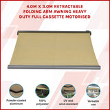 Heavy Duty Full Cassette Motorised Awning - 4.0m x 3.0m - Side View