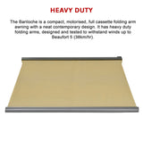 Heavy Duty Full Cassette Motorised Awning - 4.0m x 3.0m - Low Angle