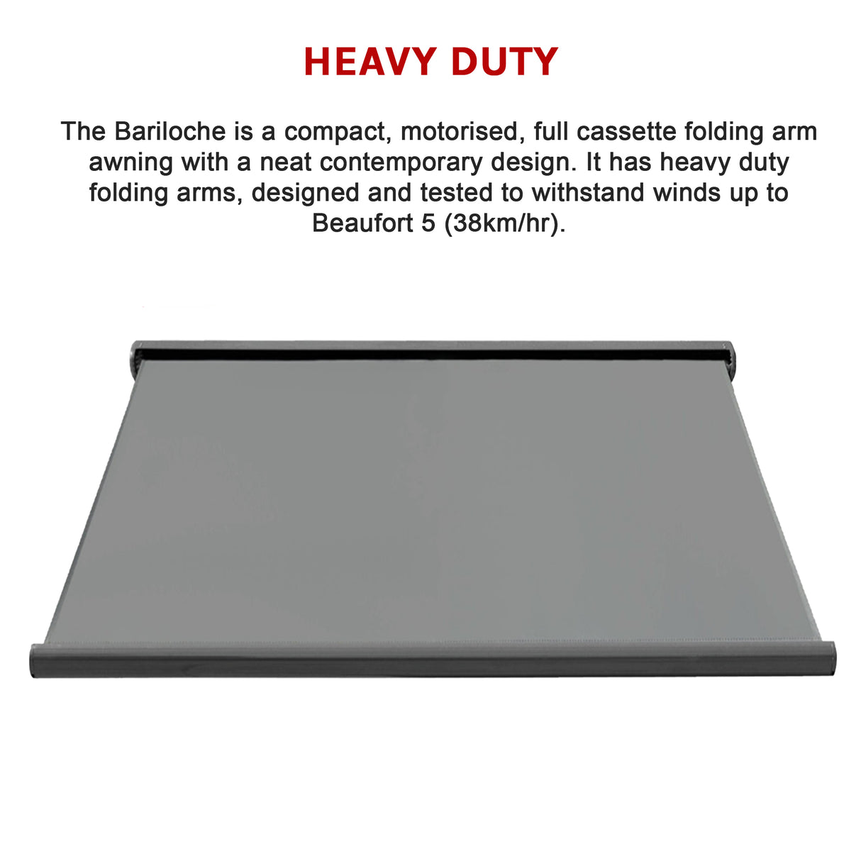 Heavy Duty Full Cassette Motorised Awning - 4.0m x 3.0m