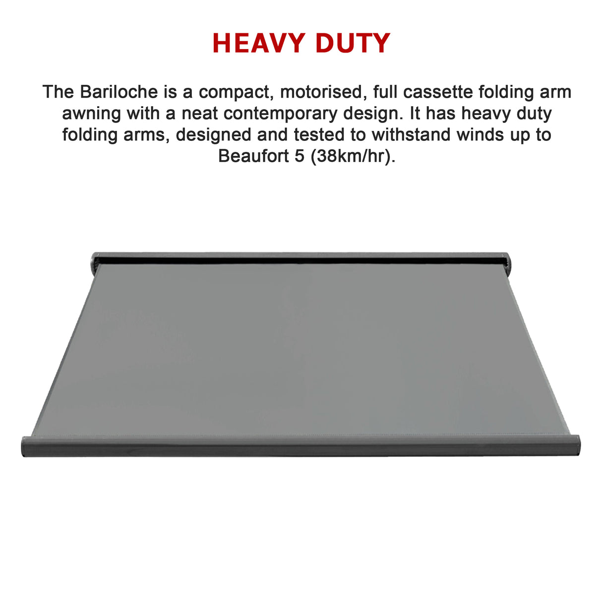 Heavy Duty Full Cassette Motorised Awning - 5.0m x 3.0m