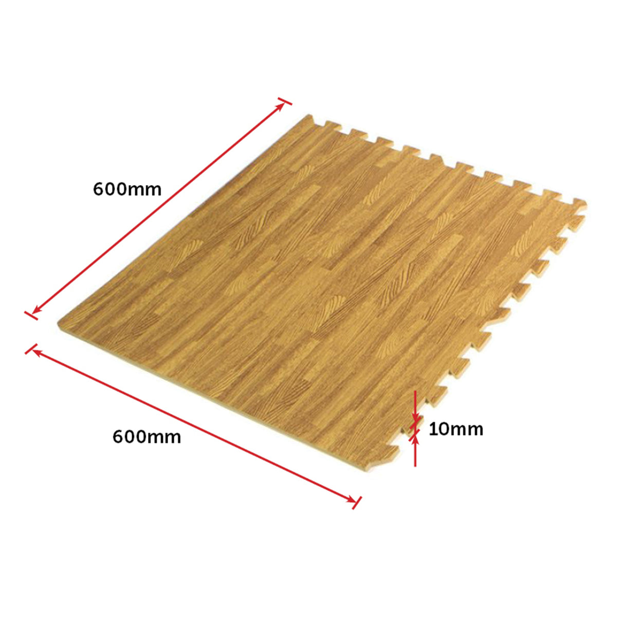 12 Tile EVA Interlocking Gym Floor Mats Wood Colour for Home Yoga