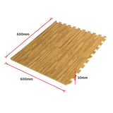 12 Tile EVA Interlocking Gym Floor Mats Wood Colour for Home Yoga - Extra Image
