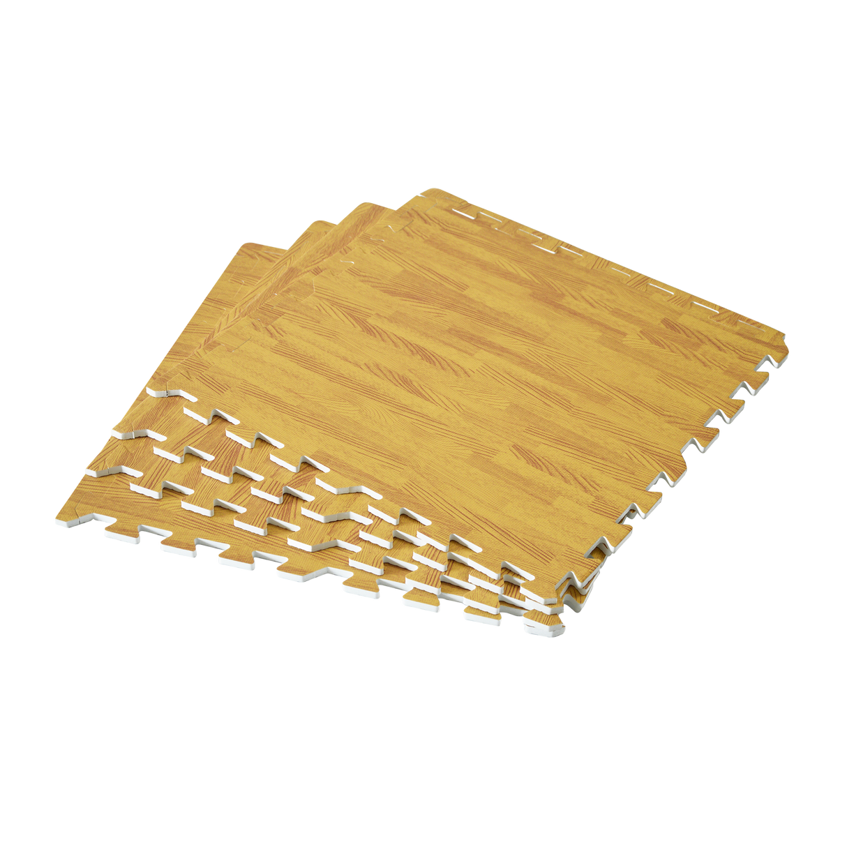 12 Tile EVA Interlocking Gym Floor Mats Wood Colour for Home Yoga
