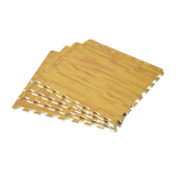 12 Tile EVA Interlocking Gym Floor Mats Wood Colour for Home Yoga - Top-Down View