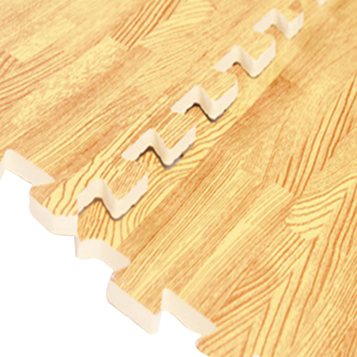 12 Tile EVA Interlocking Gym Floor Mats Wood Colour for Home Yoga