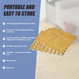 12 Tile EVA Interlocking Gym Floor Mats Wood Colour for Home Yoga - Low Angle