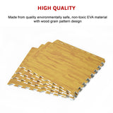 12 Tile EVA Interlocking Gym Floor Mats Wood Colour for Home Yoga - Extra Image
