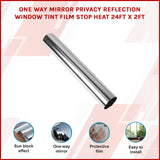 One Way Mirror Privacy Reflection Window Tint Film STOP HEAT 24Ft x 2Ft - Rear View
