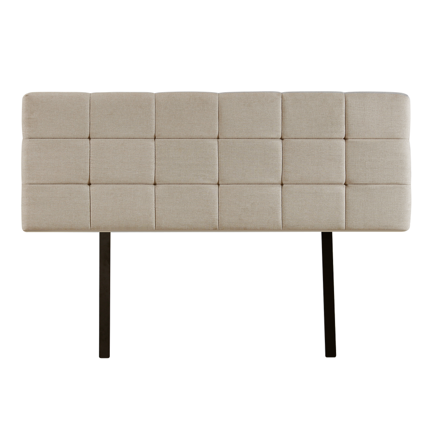 Linen Fabric Queen Bed Deluxe Headboard Bedhead - Beige