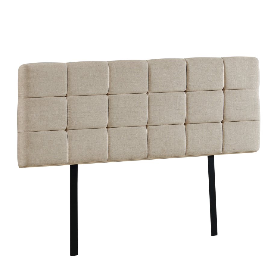 Linen Fabric Queen Bed Deluxe Headboard Bedhead - Beige