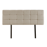 Linen Fabric King Bed Deluxe Headboard Bedhead - Beige