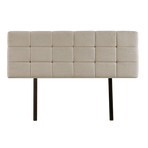 Linen Fabric King Bed Deluxe Headboard Bedhead - Beige