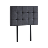 Linen Fabric Single Bed Deluxe Headboard Bedhead - Grey