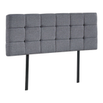 Linen Fabric Double Bed Deluxe Headboard Bedhead - Grey