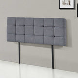 Linen Fabric Double Bed Deluxe Headboard Bedhead - Grey - 45-Degree Angle
