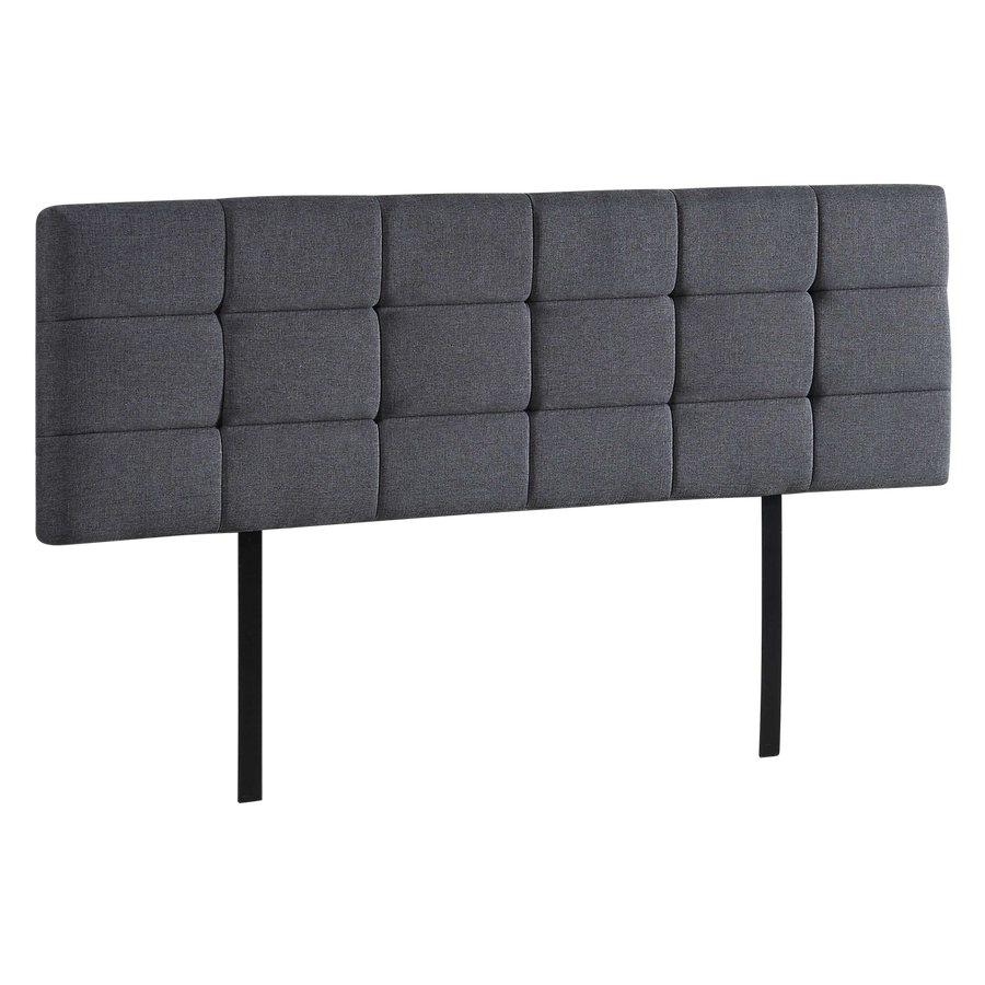 Linen Fabric King Bed Deluxe Headboard Bedhead - Grey
