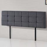 Linen Fabric King Bed Deluxe Headboard Bedhead - Grey - Top-Down View