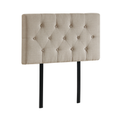Linen Fabric Single Bed Deluxe Headboard Bedhead - Beige