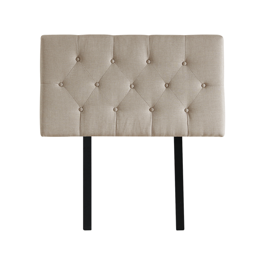 Linen Fabric Single Bed Deluxe Headboard Bedhead - Beige