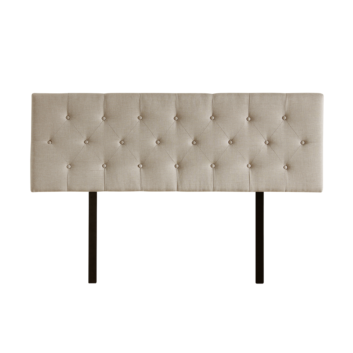 Linen Fabric Double Bed Deluxe Headboard Bedhead - Beige