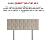 Linen Fabric Double Bed Deluxe Headboard Bedhead - Beige - Extra Image