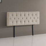 Linen Fabric Queen Bed Deluxe Headboard Bedhead - Beige - Side View