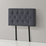 Linen Fabric Single Bed Deluxe Headboard Bedhead - Grey