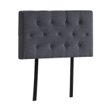 Linen Fabric Single Bed Deluxe Headboard Bedhead - Grey - Side View