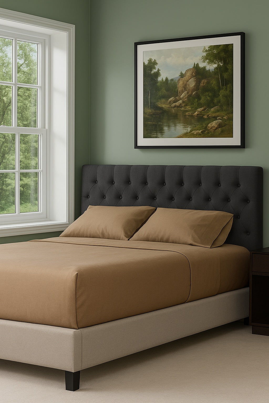 Linen Fabric King Bed Deluxe Headboard Bedhead - Grey