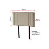 Linen Fabric Single Bed Deluxe Headboard Bedhead - Beige - Extra Image